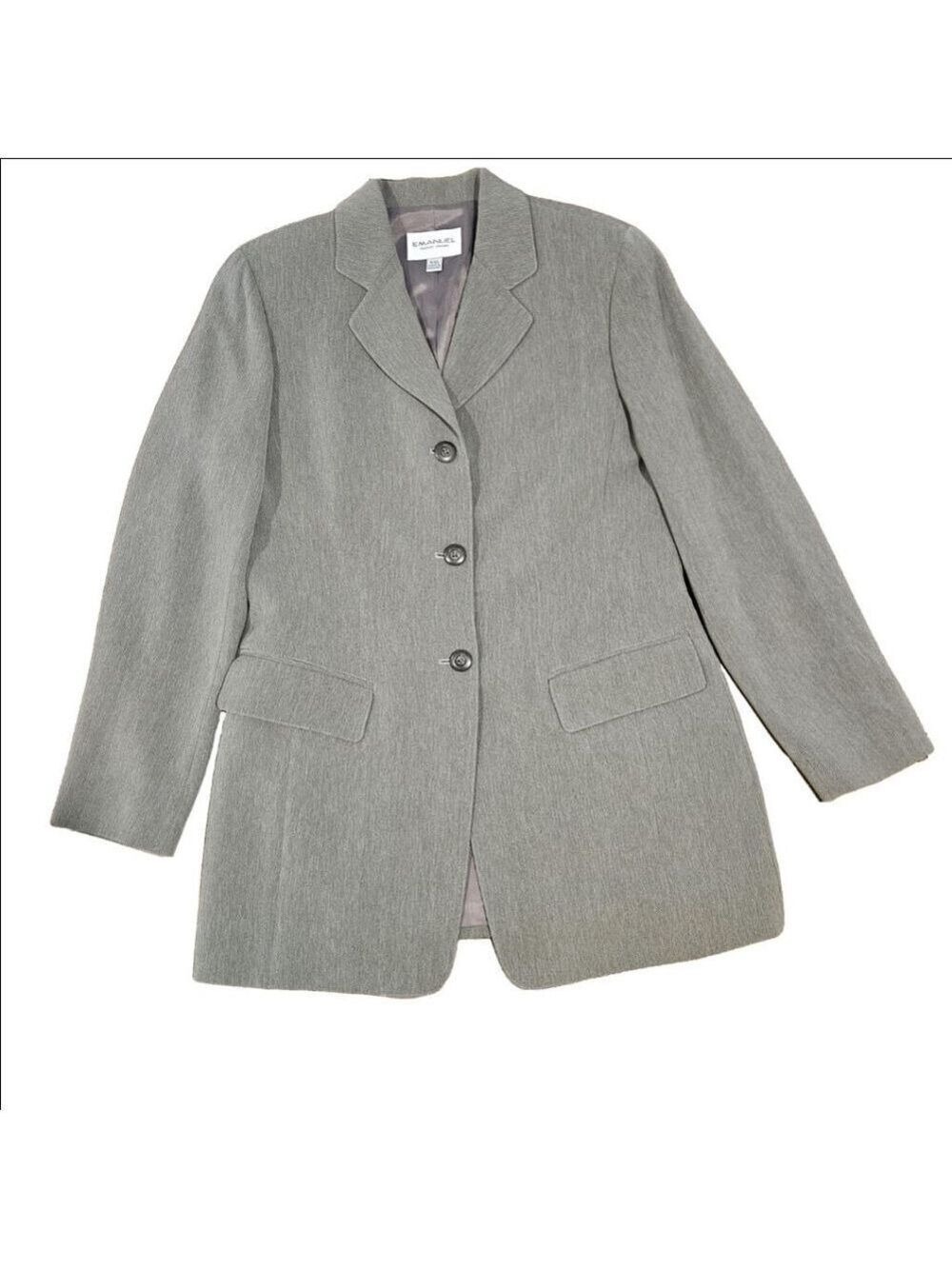 Emanuel Ungaro Women's Vintage 90s Long Blazer Size 8 Gray